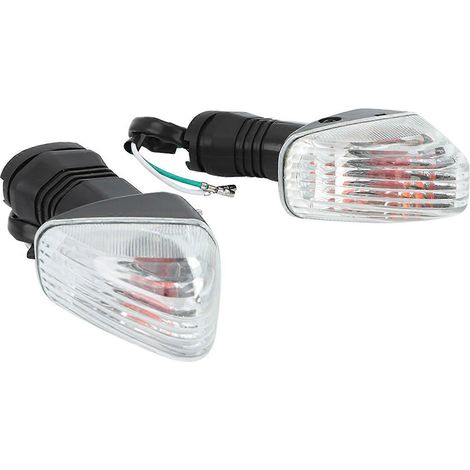 Clignotant avant adaptable KAWASAKI ZX-6R, feu de signalisation moto, accessoire de modification noir et blanc. (1/4)