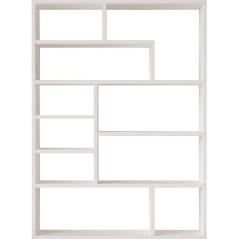 Bücherregal Rebecca Mobili Iroko 123,5x90x22 Spanplatte Weiß Modern