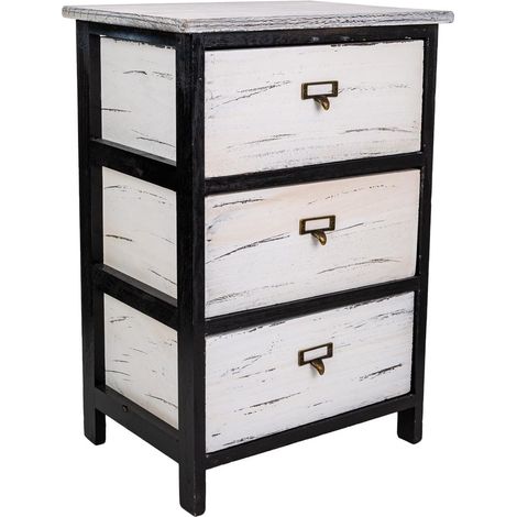 Cajónera de madera negra 40x29x58