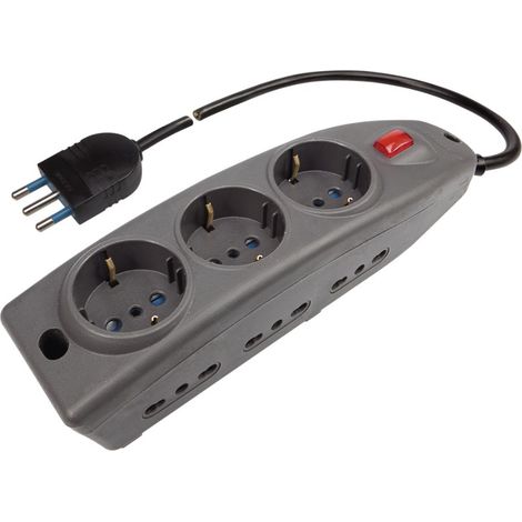 Presa Multipla 6 Uscite Bivalenti +3 Uscite Schuko con interruttore