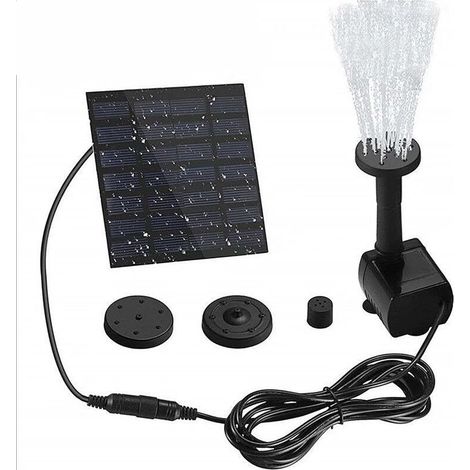 Vtizikl Fontaine solaire - Pompe solaire pour bain d'oiseaux - Fontaine solaire flottante sur pied avec panneau - Fontaine à eau solaire de 1,2 W pour décoration de jardin, étang et piscine (1/5)