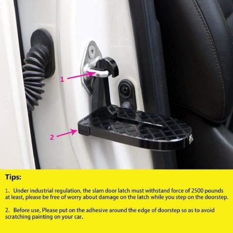 Doorstep Pédale assistée Véhicule Pour Voiture,Jeep,Voiture Pliant éChelle Pied Pince Accroché U Forme Loquet Slam Marteaux Secour (1/4)