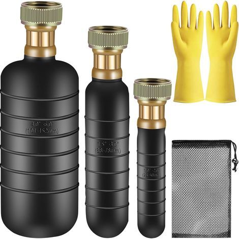Déboucheur de canalisations, nettoyant pour lavabo de salle de bain, aérateur de douche et de baignoire, kit de nettoyage de canalisations haute efficacité, pack de trois (1/5)