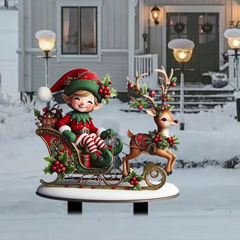 Piquet De Jardin Bonhomme De Neige - Résine Extérieur Intérieur - Décoration Hivernale Noël - Avec Pique Au Sol - 1 Pièce (1/5)