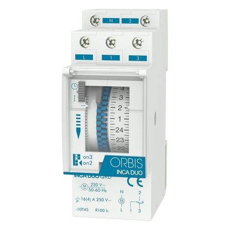 ORBIS OB330232 Interruttore orario modulare INCA DUO QRD 230V