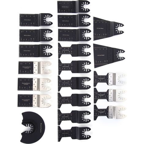 Ensemble de 21 lames de scie oscillantes multifonctions pour le travail du bois et la quincaillerie