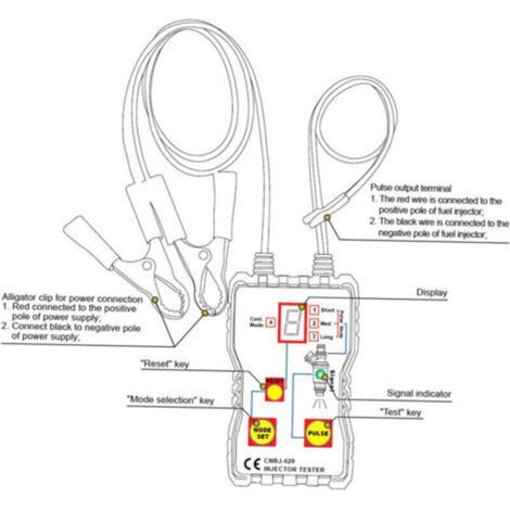 Testeur d'injecteur de carburant 4 modes d'impulsion, adaptateur de nettoyage de rinçage, kit d'outils de nettoyage