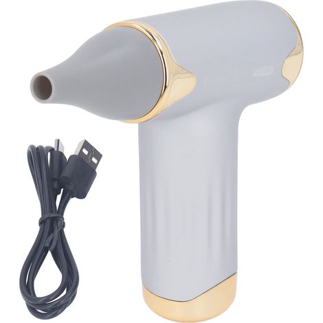Sèche-cheveux électrique 60W sans lame, 4 vitesses, batterie 1100mAh, souffleur portable argenté (1/5)