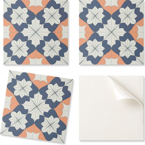 Paquete de baldosas de PVC decorativas con estampado geom茅trico floral para cocina o ba帽o, 20x20x20 cm.