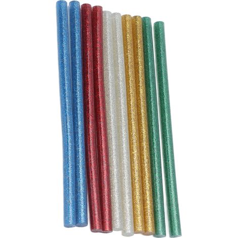 50 pièces bâtons de colle thermique multicolores, adhésion rapide et facile à utiliser, bâtons transparents 7x140mm