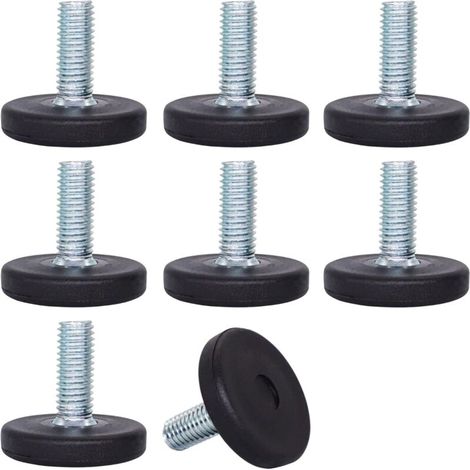 Pieds de nivellement ronds réglables en métal M8 x 20 mm patins de meubles à tige filetée M8 (8 jeux) (1/4)