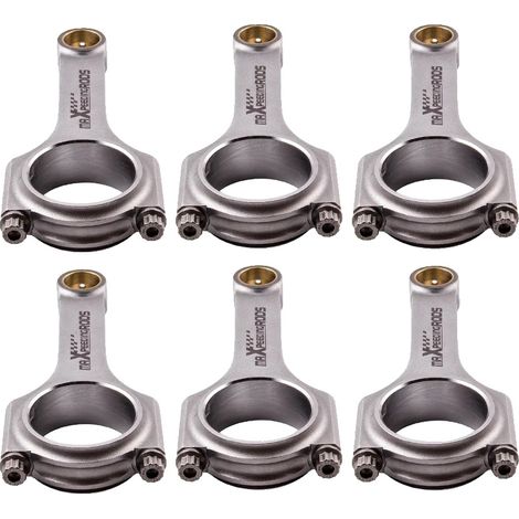 Bielas forjadas, 135 mm de longitud, 52 mm de diámetro en el extremo grande, 22 mm de diámetro en el extremo pequeño, 6 unidades, pernos ARP 2000 (1/5)