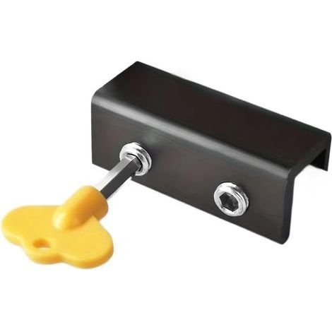 Lot de 1 verrous de fenêtre réglables avec clé, verrou de fenêtre coulissante sans perçage pour fenêtres verticales et horizontales, butée de sécurité de fenêtre en aluminium pour maison, terrasse et (1/5)