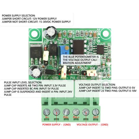 Module convertisseur de signal fréquence-tension 0-10 kHz vers 0-10 V avec isolation (1/5)