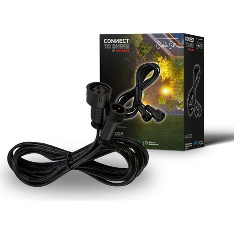 Briloner Connect to Shine Kabelverlängerung 1m Erweiterung 1m 12V IP67 Schwarz - Verlängerung Garten Terrasse (1/5)