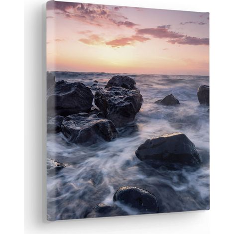Komar Canvasbild Calm Current - 30 x 30 cm - Bild auf Keilrahmen - Naturmotiv (1/2)