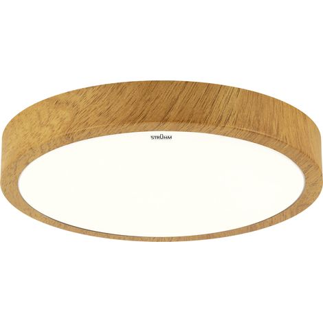 Lámpara de techo moderna para baño, madera clara, redonda, Ø48cm, color neutro, LED, 36W, Struhm advantage (1/2)