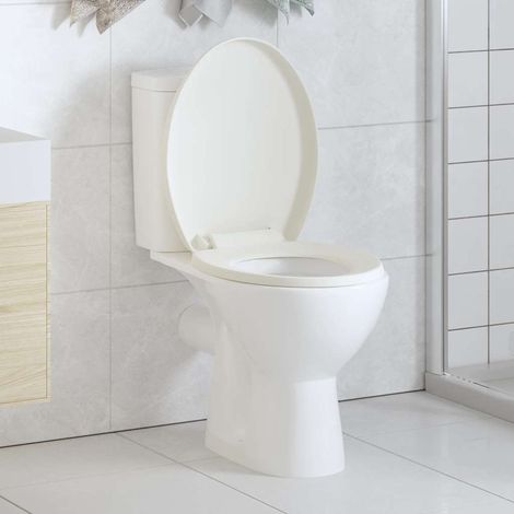 Abattant de toilette avec mécanisme de fermeture amortie et système de démontage rapide, blanc