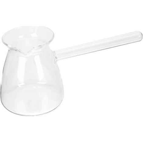 Cafetière Turque - Théière En Verre Borosilicate 450 Ml Avec Poignée Latérale - Pour Café Turc Chocolat Chaud Beurre Sauce - 1 Pièce (1/5)