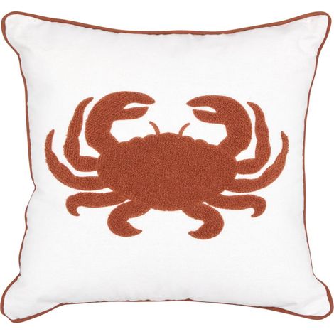 Coussin broderie "Océania" 45 x 45 cm blanc Atmosphera (1/5)