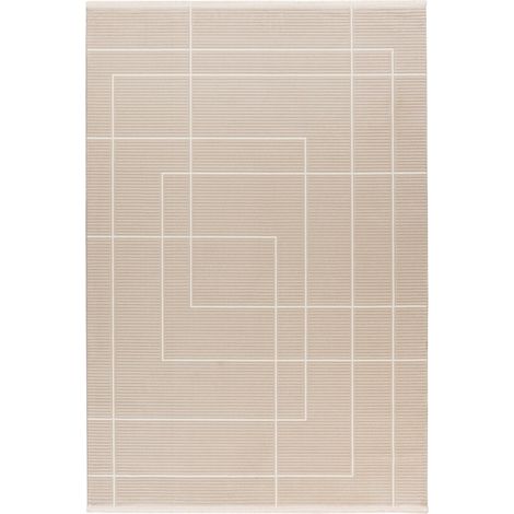 Tapis beige antidérapant à poil court facile à vivre - 150 x 80 cm (1/5)