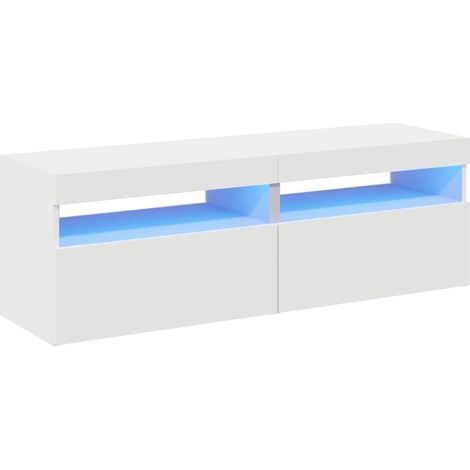 Mobile TV multimediale scaffale TV credenza TV sala da pranzo soggiorno camera da letto con luci LED 2 pezzi 60 x 35 x 40 cm bianco 020028846