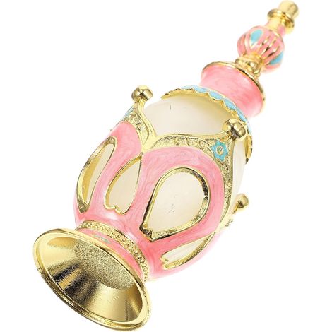 Bouteille de Parfum Vide Vintage 25 ML Couleur Rose Couronne Flacon D’Huile Essentielle Mini pour Voyage et Aromathérapie Flacon Décoratif Arabe du Moyen-Orient (1/5)