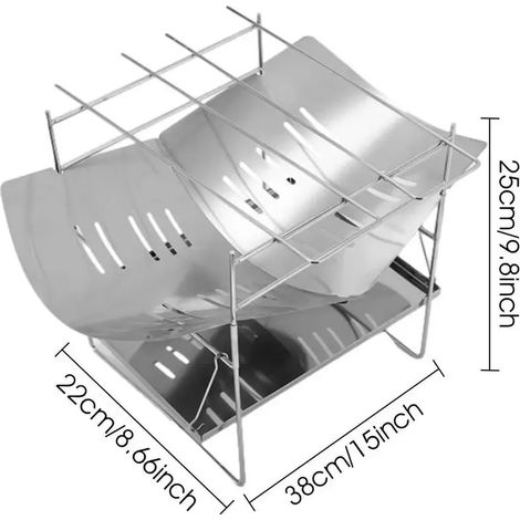 Grille de camping pliable, support pour barbecue, brasero de camping, brûleur à bois extérieur, gril de camping portable adapté aux barbecues domestiques, réchauds de cuisine portables (1/5)