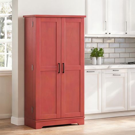 Buffet de cuisine 5 niveaux 60 x 40 x 120 cm bois rouge (1/5)