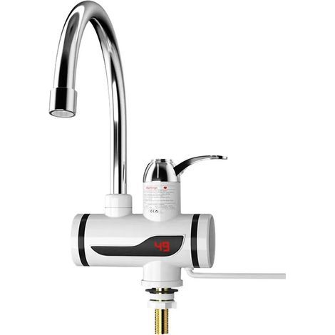 Robinet de cuisine - Monocommande, double trou - Eau chaude et froide - Bec pivotant - Acier inoxydable poli - Cartouche céramique - Argent (1/5)