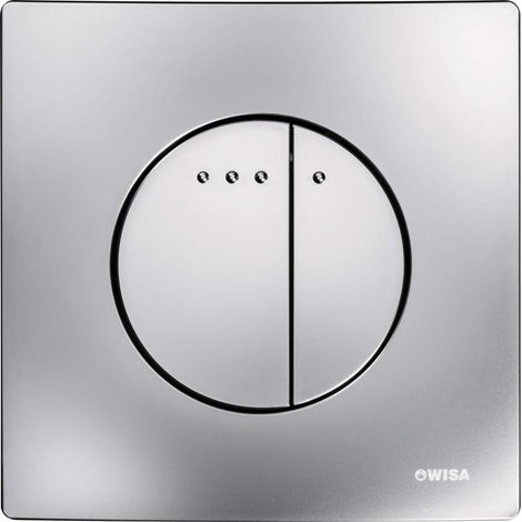 Placa frontal Quadro Enyo de dos toques en ABS cromado mate, para inodoros suspendidos (1/3)