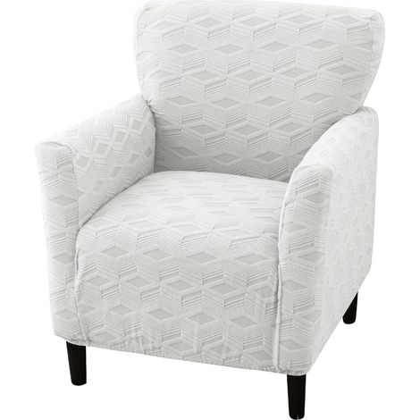 Housse de chaise de banquet extensible, avec accoudoirs Blanc Cassé (1/5)