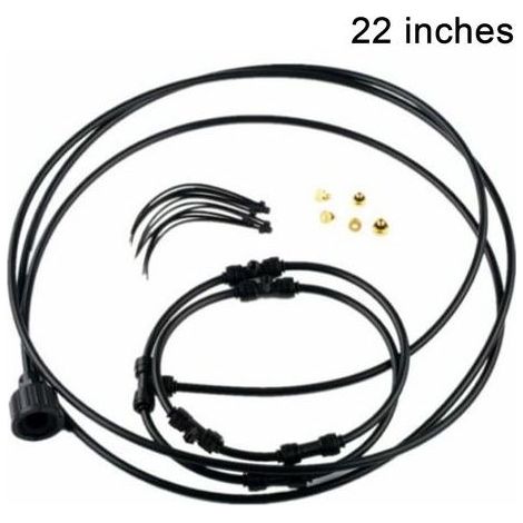 Kit de brumisation d'été, ventilateur extérieur, système de refroidissement, buse en laiton noir avec anneau de pulvérisation de 22 pouces (1/5)