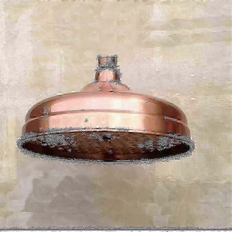 Pomme de douche en cuivre 20 cm - Haute pression - Angle réglable - Couleur or