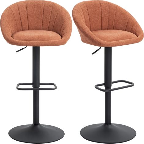 HOMCOM Swivel Bar Stools Set of 2 Height Adjustable Bar Chairs Orange (1/5)