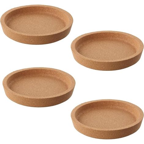 Dessous de Verre en Liège - Épais avec Rebord Montant, Dessous de Tasse Empilables en Bois, Réutilisables et Absorbants, pour Boissons et Tasses (1/5)