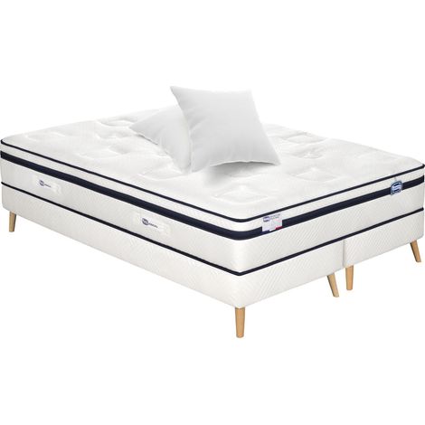 Ensemble INCOMPARABLE, matelas Hybride 160x200, ferme H27 + 2 sommiers + 2 oreillers (1/4)