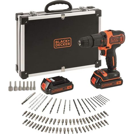 Schlagbohrmaschine Black & Decker BDCHD18BAFC-QW 18V 1,5Ah 80 Zubehör (1/5)