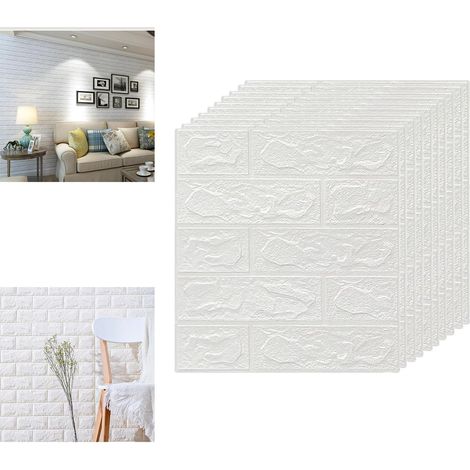 Papier Peint Adhesif Mural 3D Pierre, 10 Panneaux Décoratifs Personnalisables, Feuille de Aspect Pierre Revêtement Intérieur, Installation Facile, Imperméable et Sécurisé pour Salon Chambre Bureau (1/5)