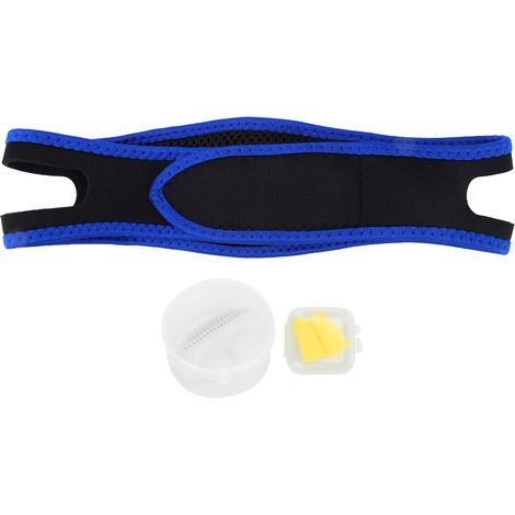 Dispositif anti-ronflement blanc avec bouchons d'oreilles et mentonnière, purificateur d'air aide au sommeil, kit de soins de santé anti-ronflement (1/5)