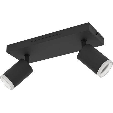 Eglo LED Leuchten 2er Spot Melitello-Z schwarz 25 x 11 cm RGB dimmbar