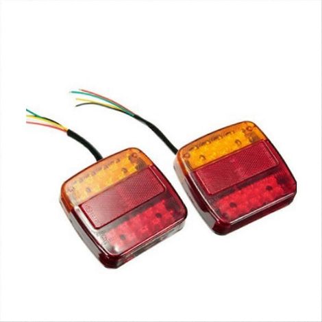 Feux arrière camion 12V 26LED, clignotant et stop, 2 pièces, signal lumineux robuste pour remorque ou utilitaire. (1/5)