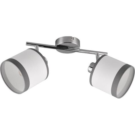 Plafonnier DAVOS RL sur barre 2 spots argent E14 10W (1/3)