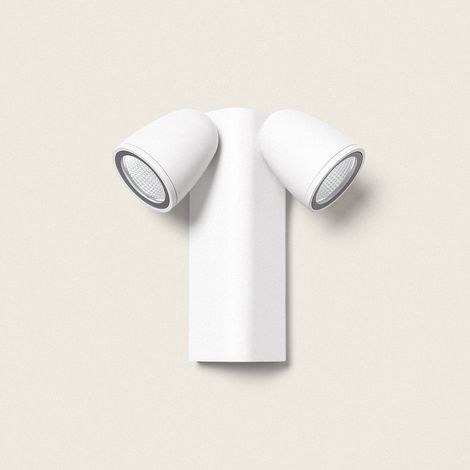 Applique da Parete per Esterni LED 12W Alluminio Abel Due Faretti Bianco (1/5)