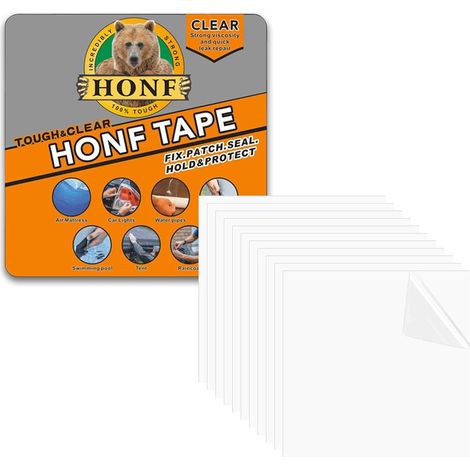 Ruban Adhesif Reparation Piscine Transparent,10 Pièces Reparation Liner Piscine Sous Leau Ruban De Réparation étanche 10cmx10cm Pour La Restauration De Piscines, De Tentes Ou De Produits Gonflables (1/5)