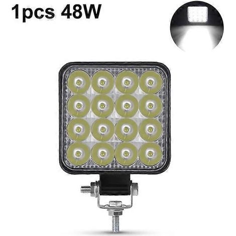 Barre lumineuse LED Nlpearl pour voiture, projecteur, barre LED tout-terrain 12V/24V pour camions, 4x4, SUV, quads, feu antibrouillard LED 48W (1 pièce). (1/5)