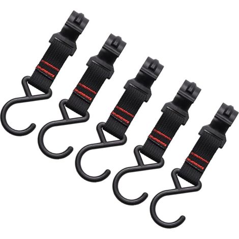 Crochet de suspension pour jardinières, accessoires de camping et de plein air, cordon, crochet de suspension en polyester noir (1/5)