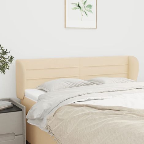 Cabecero de tela color crema 147x23x78/88 cm vidaXL (1/5)