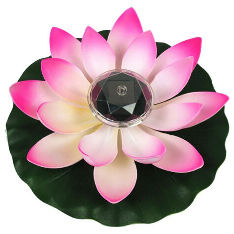 Lampe LED solaire flottante en forme de Lotus, luminaire décoratif d'intérieur, idéal pour une fontaine, un étang,