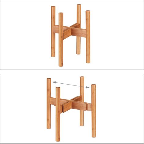 Supporto per portavaso regolabile decorativo 60 x 40 x 40 cm in bambù naturale 130007658
